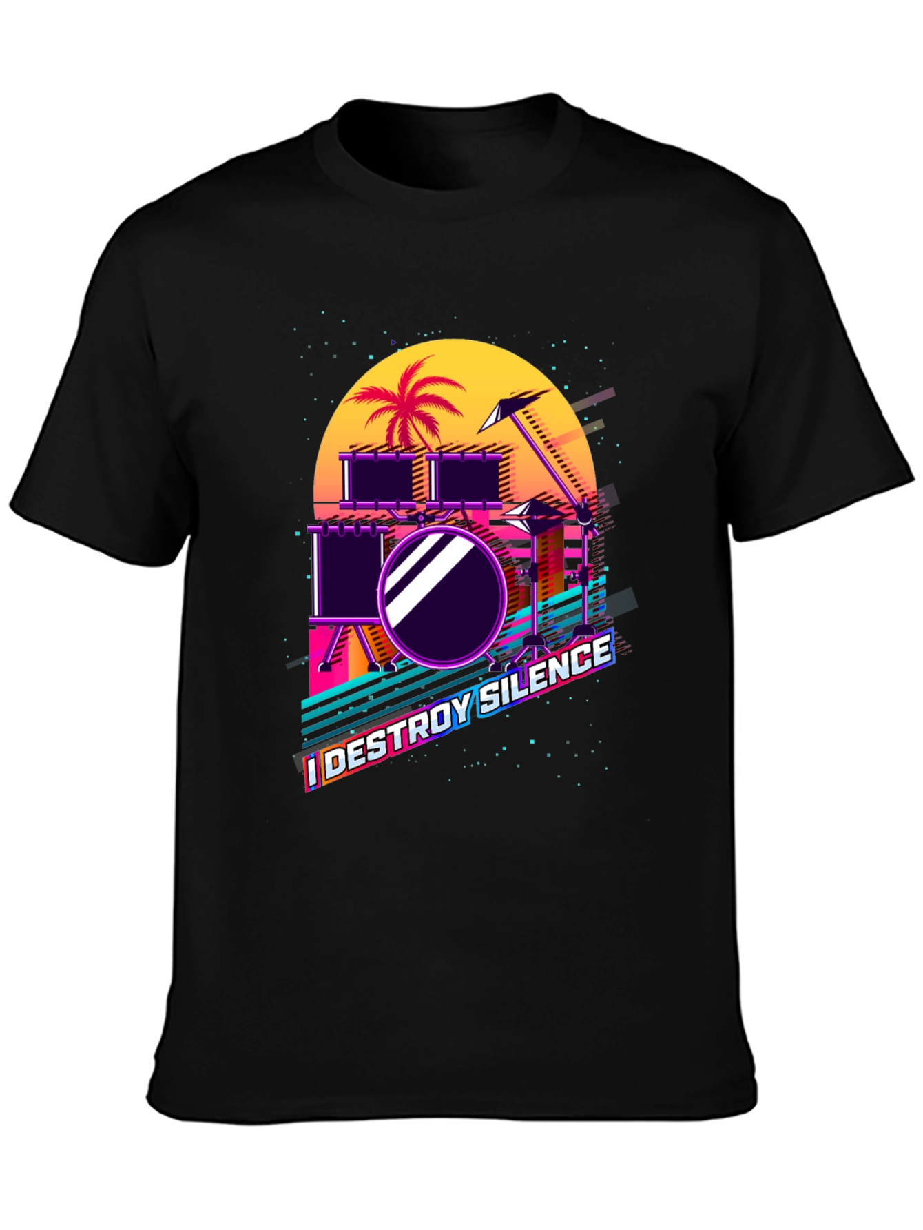 Retro Synthwave Drum Set T-Shirt