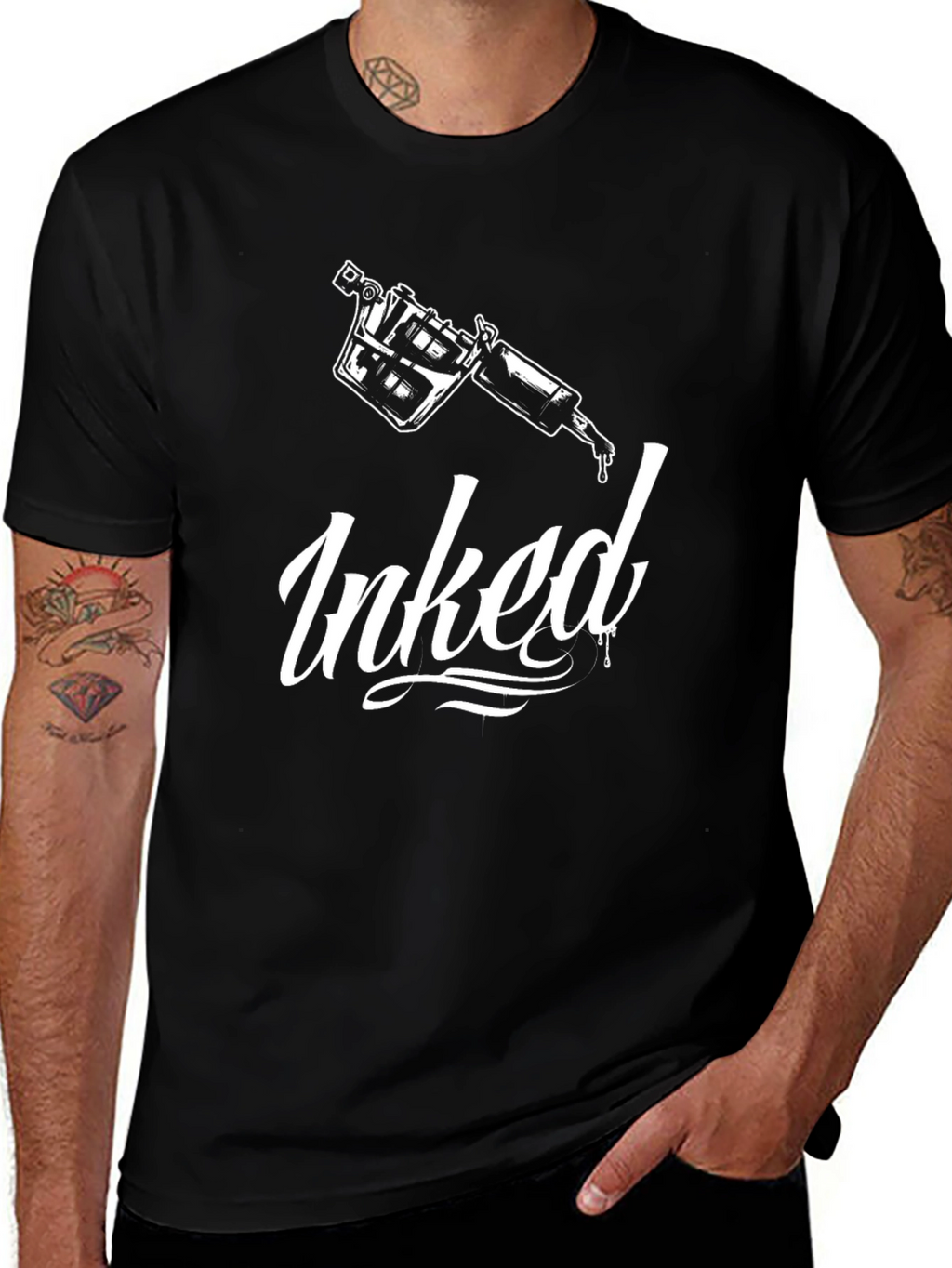 Inked Tattoo Design Black T-Shirt