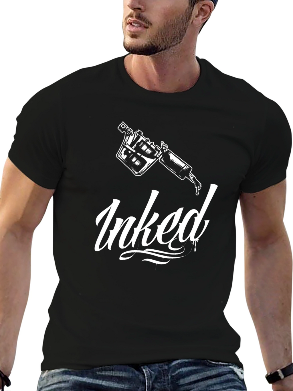 Inked Tattoo Design Black T-Shirt