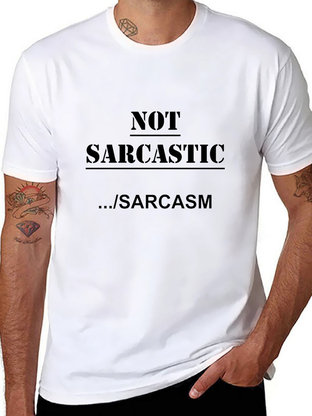 Sarcastic Graphic Tee - Black Cotton T-Shirt