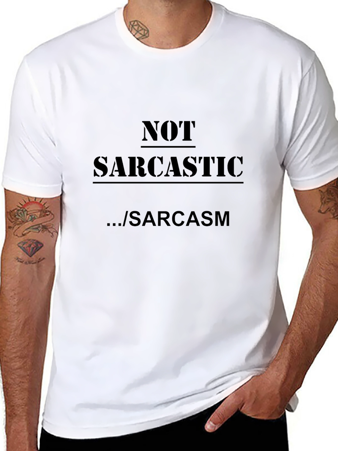 Sarcastic Graphic Tee - Black Cotton T-Shirt