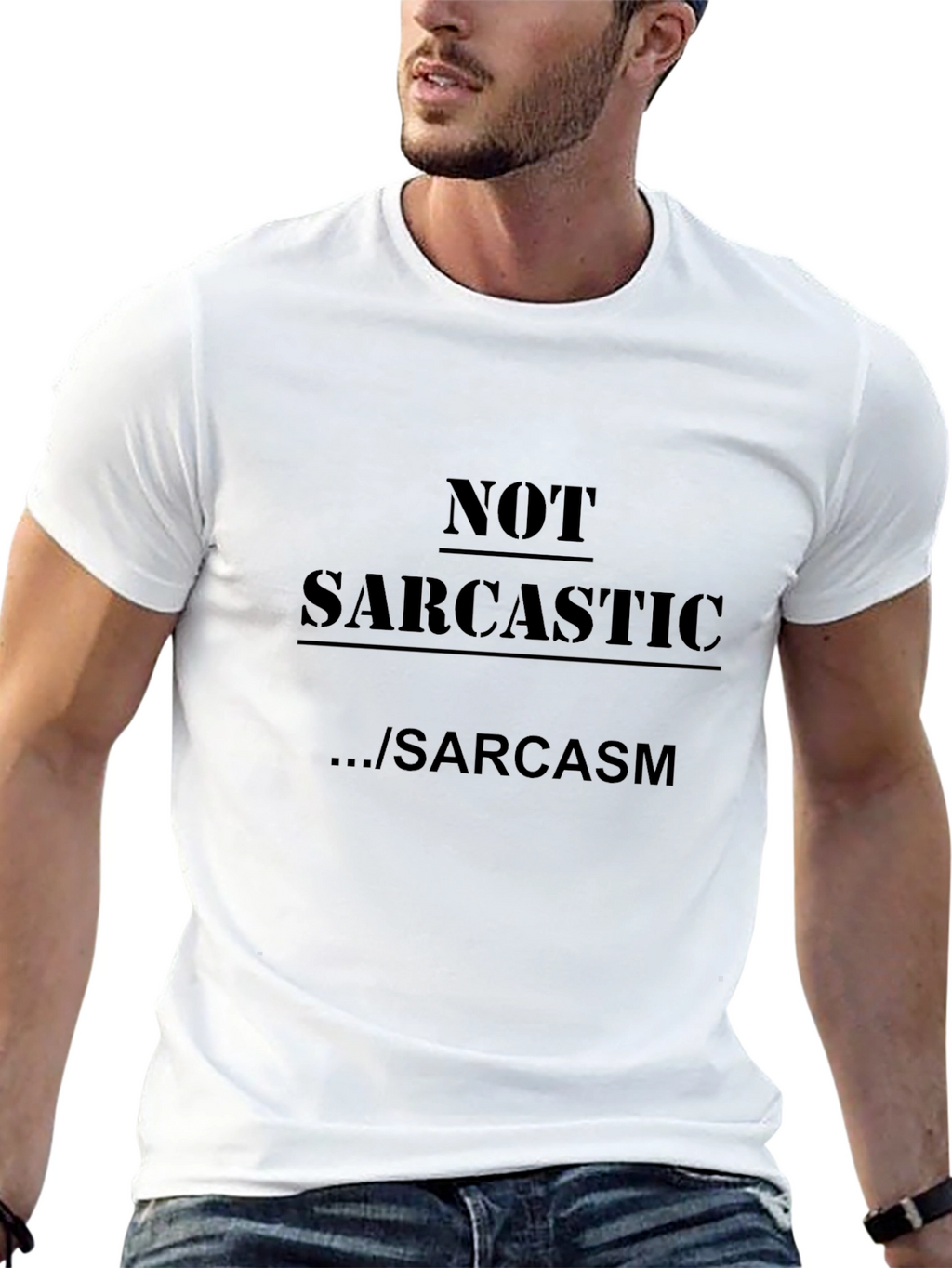 Sarcastic Graphic Tee - Black Cotton T-Shirt