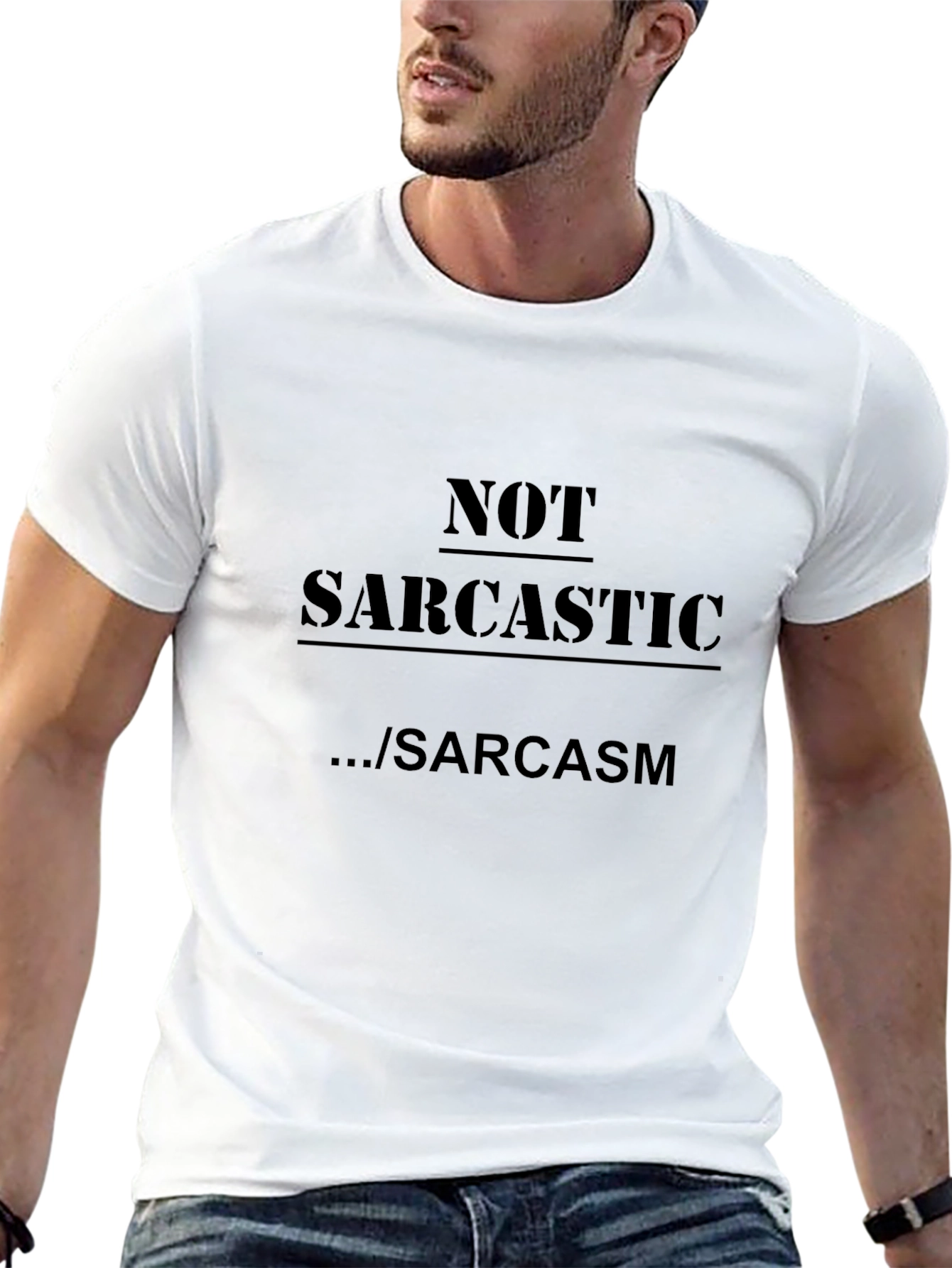 Sarcastic Graphic Tee - Black Cotton T-Shirt