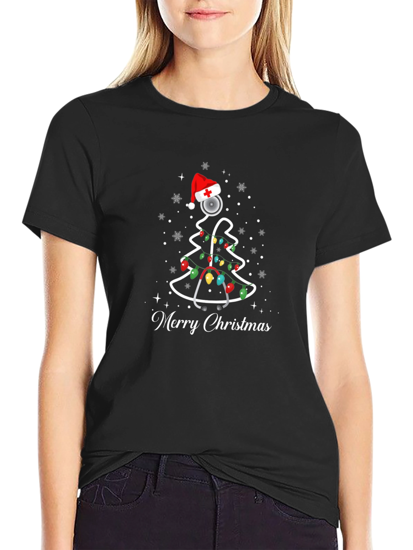 Merry Christmas Nurse Tree T-Shirt