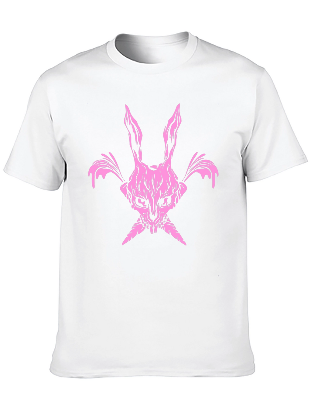Pink Skull Bunny T-Shirt - Dark Edgy Graphic Tee