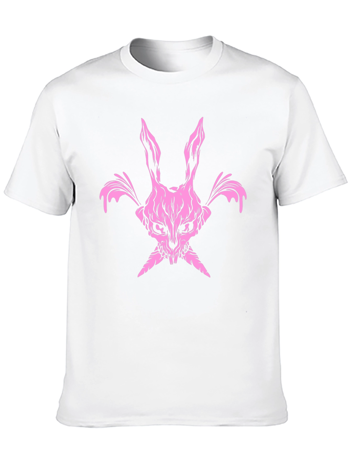 Pink Skull Bunny T-Shirt - Dark Edgy Graphic Tee