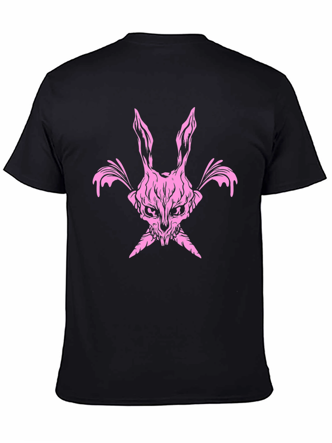 Pink Skull Bunny T-Shirt - Dark Edgy Graphic Tee
