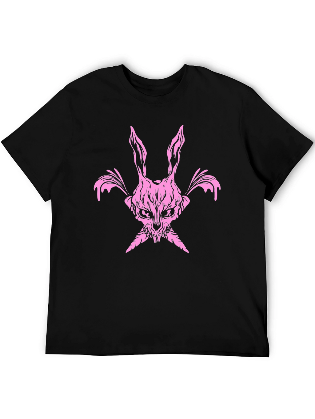 Pink Skull Bunny T-Shirt - Dark Edgy Graphic Tee
