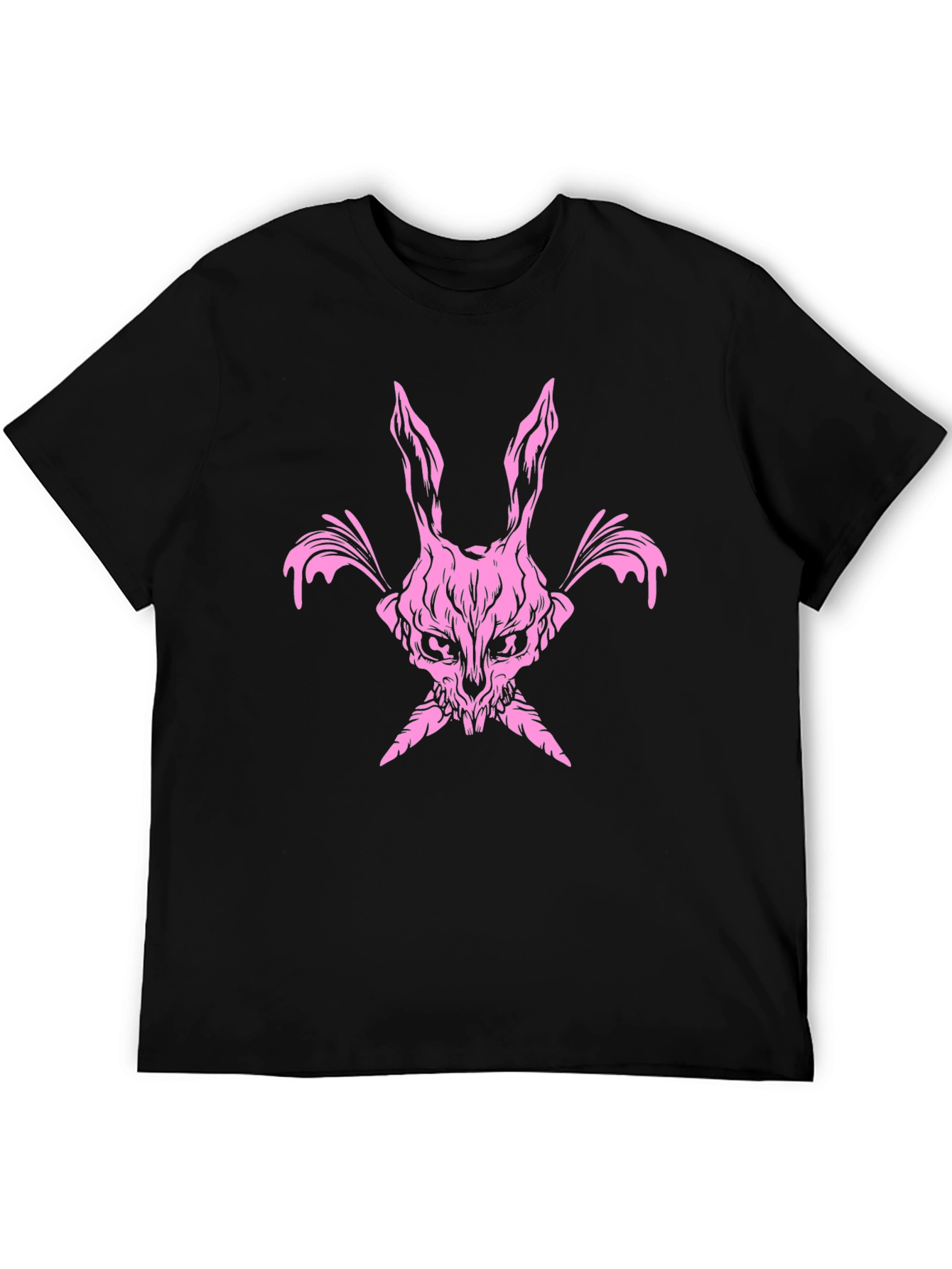 Pink Skull Bunny T-Shirt - Dark Edgy Graphic Tee