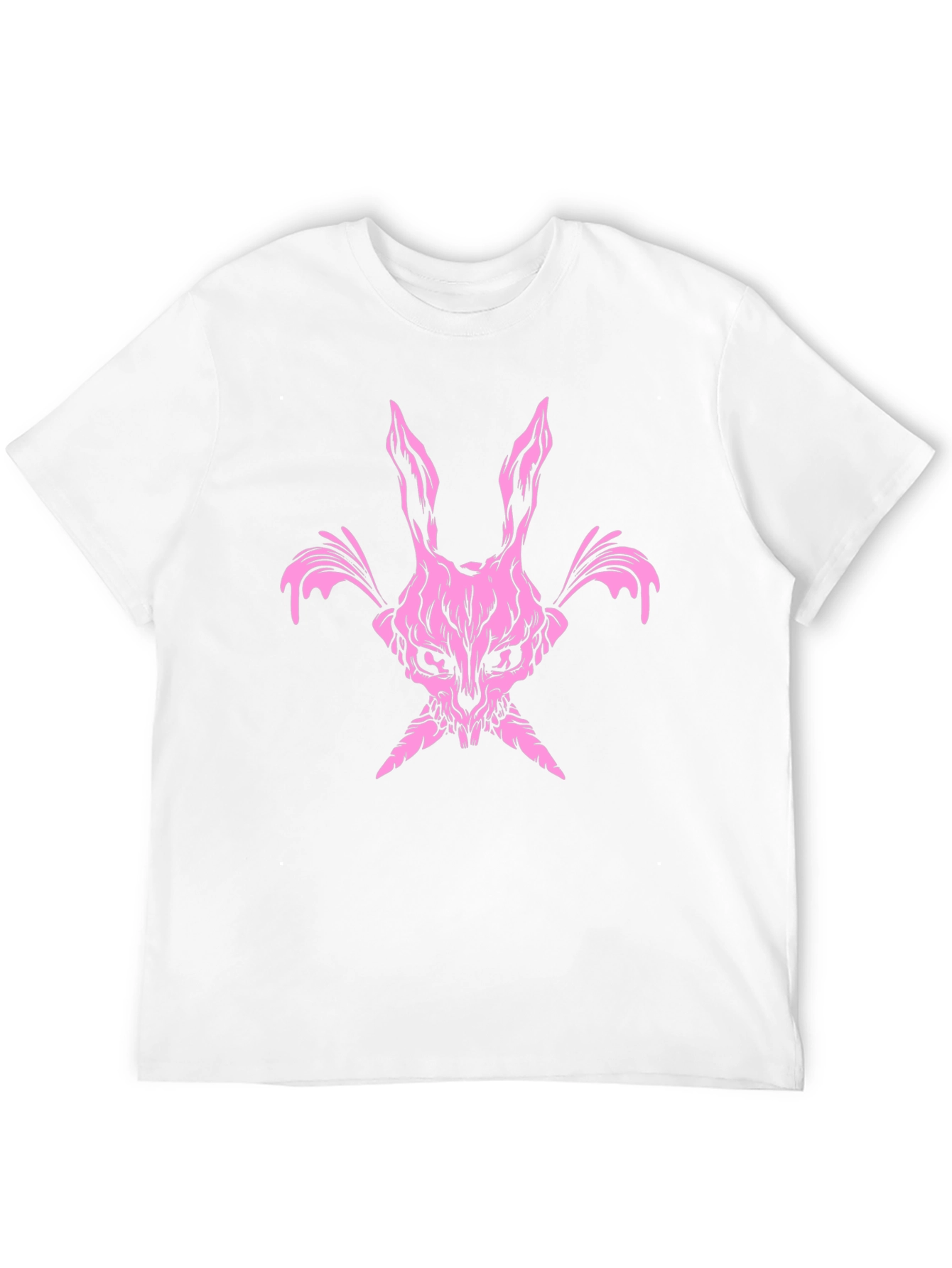 Pink Skull Bunny T-Shirt - Dark Edgy Graphic Tee
