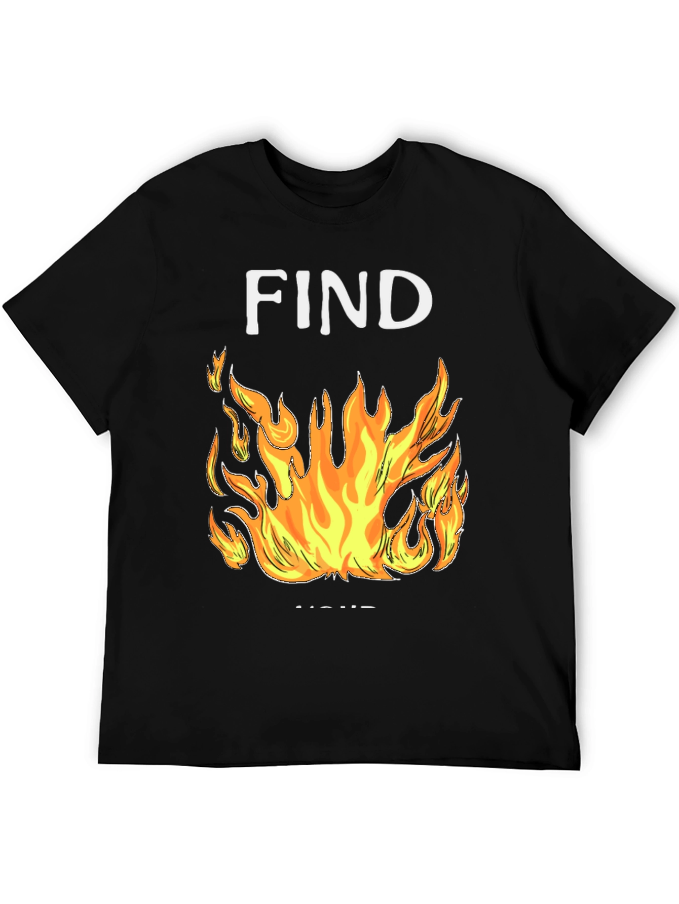 Find Your Fire Graphic Tee - Black Cotton Blend Shirt
