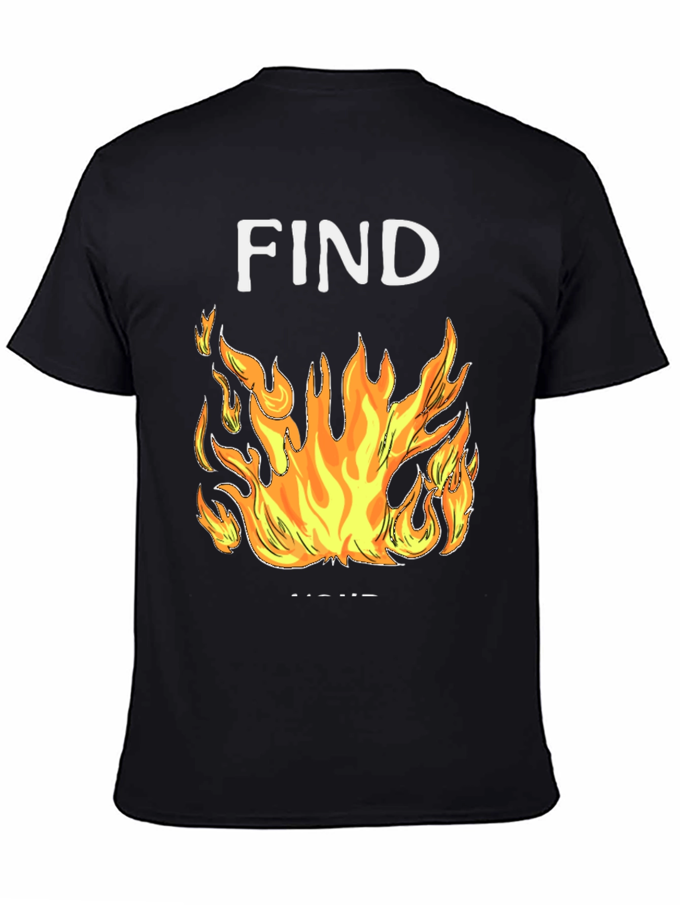Find Your Fire Graphic Tee - Black Cotton Blend Shirt