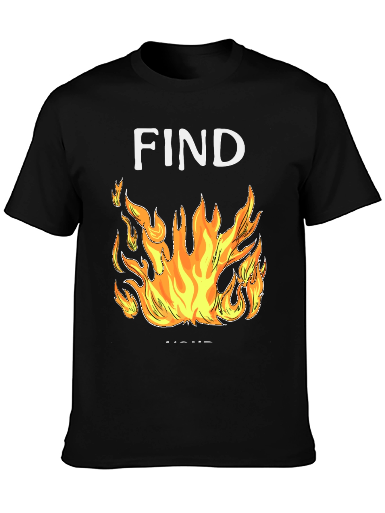 Find Your Fire Graphic Tee - Black Cotton Blend Shirt