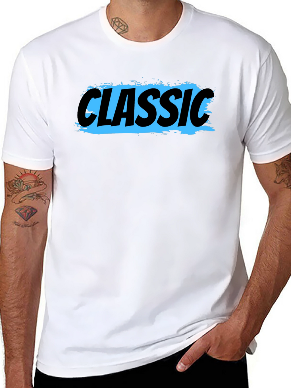 Classic Graphic Tee - Mens Black Cotton T-Shirt