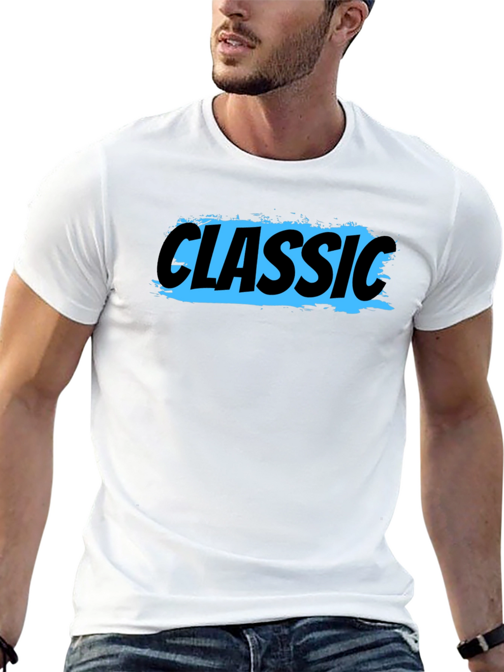 Classic Graphic Tee - Mens Black Cotton T-Shirt