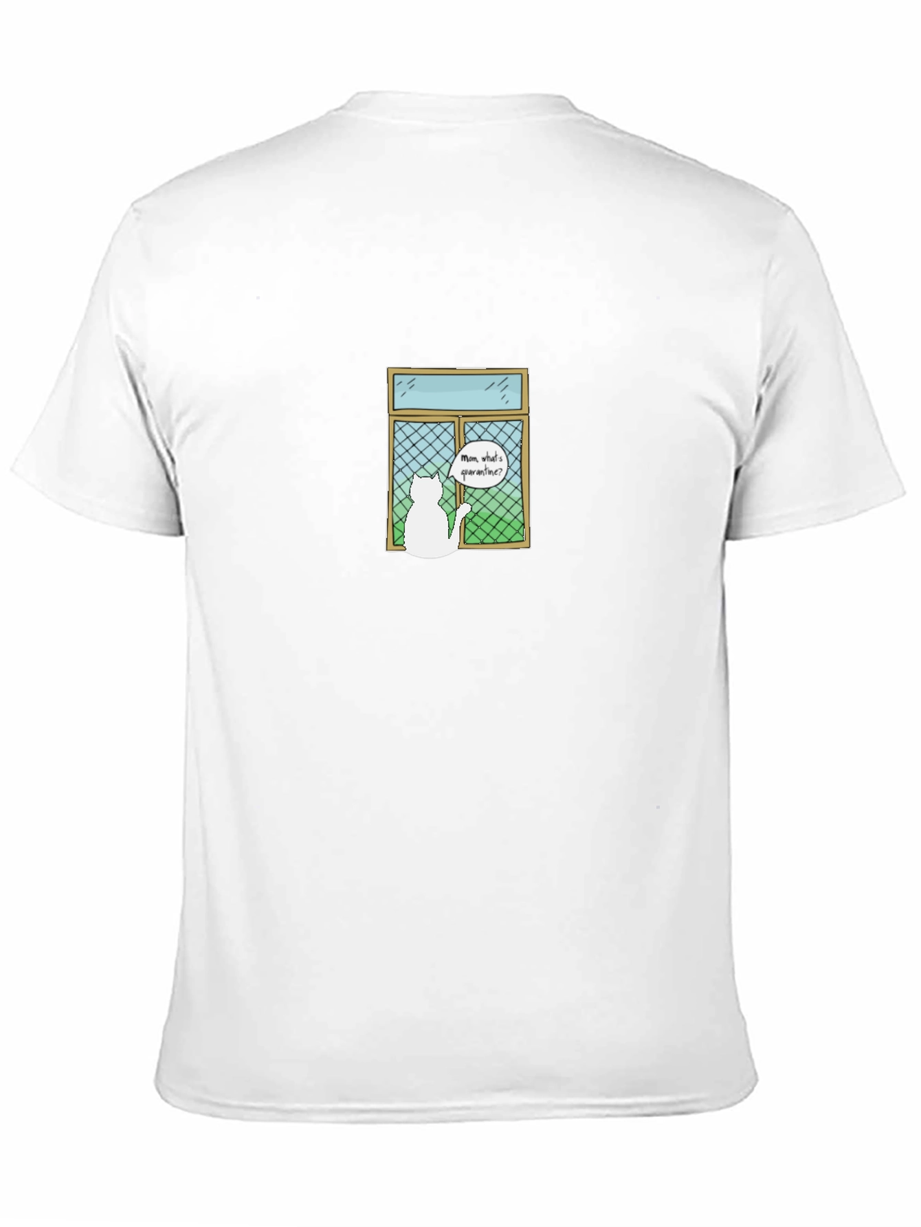 Quarantine Cat T-Shirt - Mens Black Cotton Tee