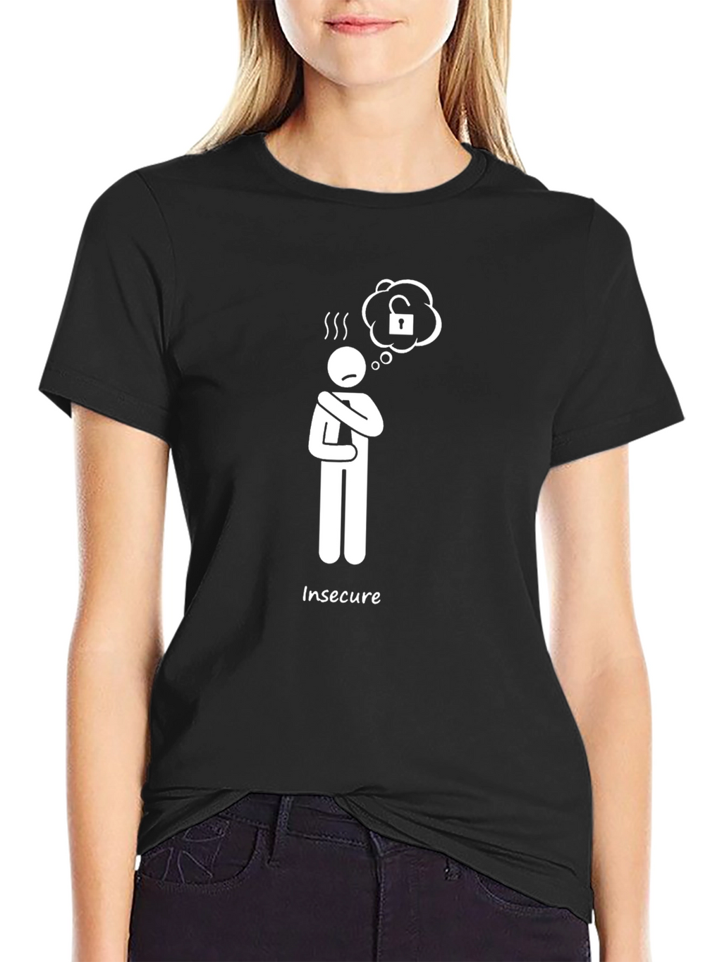 Insecure Stick Figure Graphic T-Shirt