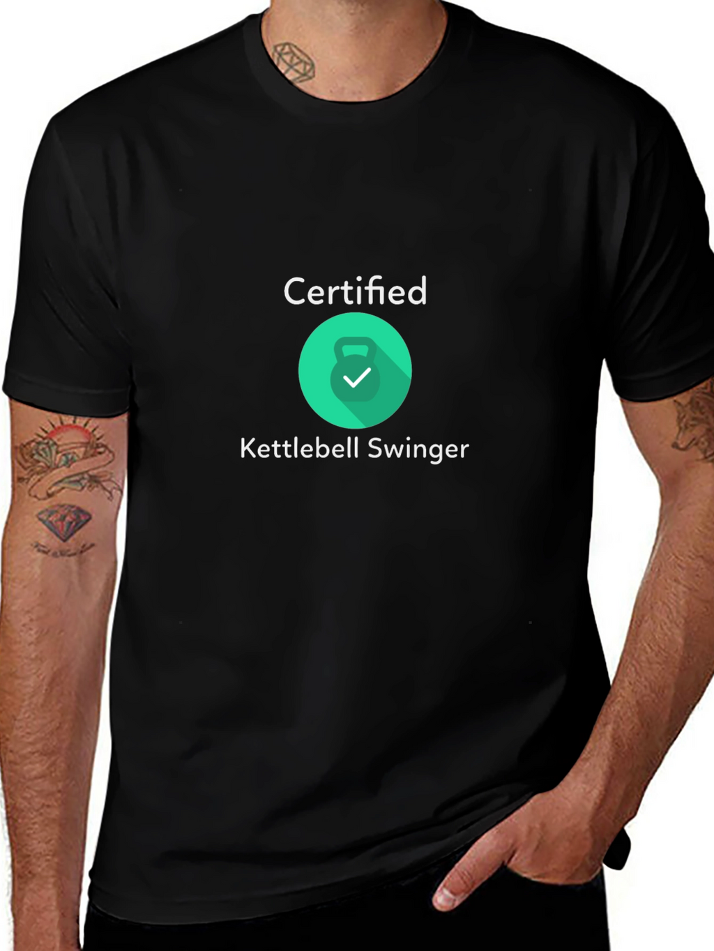 Certified Kettlebell Swinger Black T-Shirt
