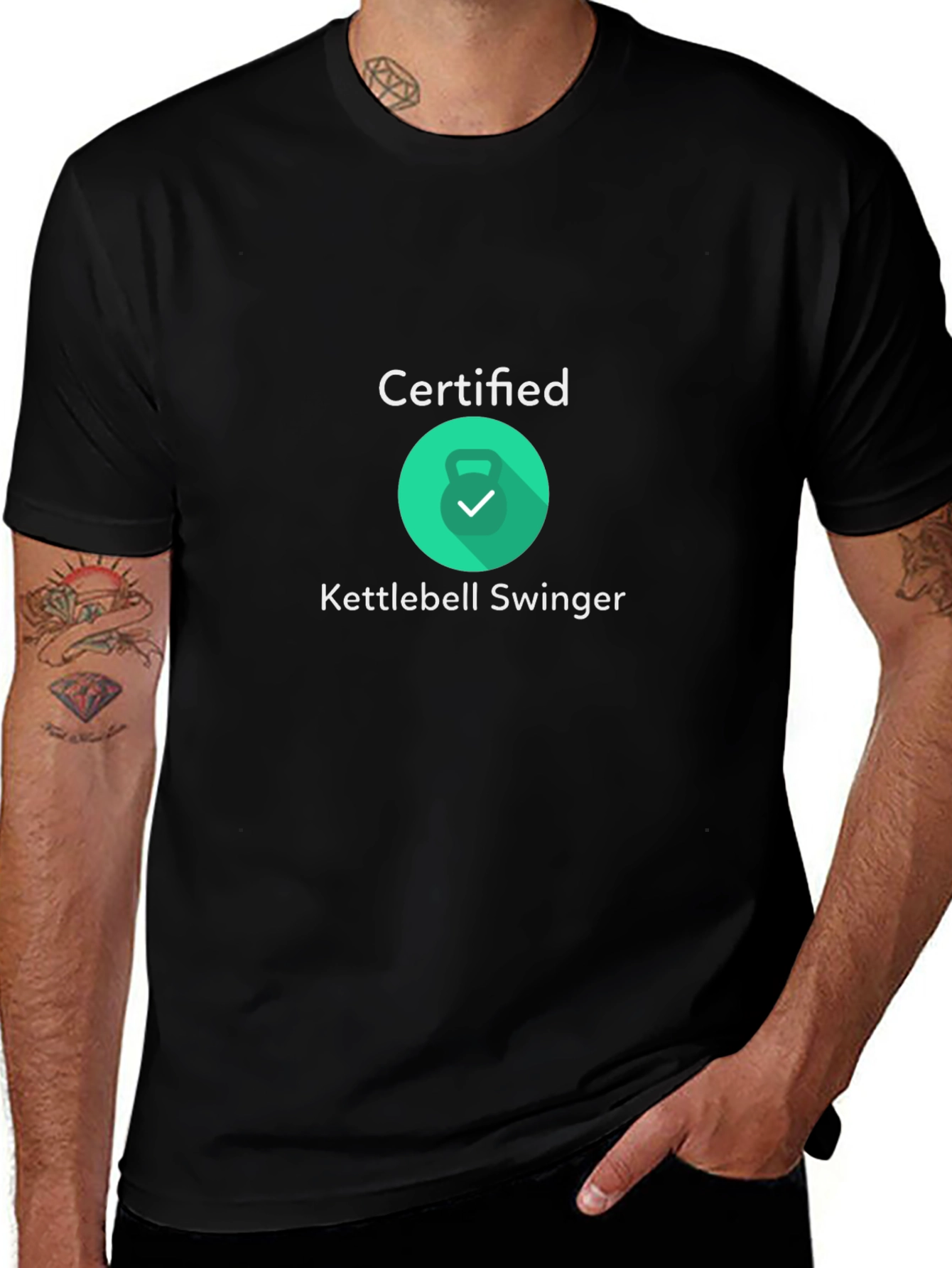 Certified Kettlebell Swinger Black T-Shirt