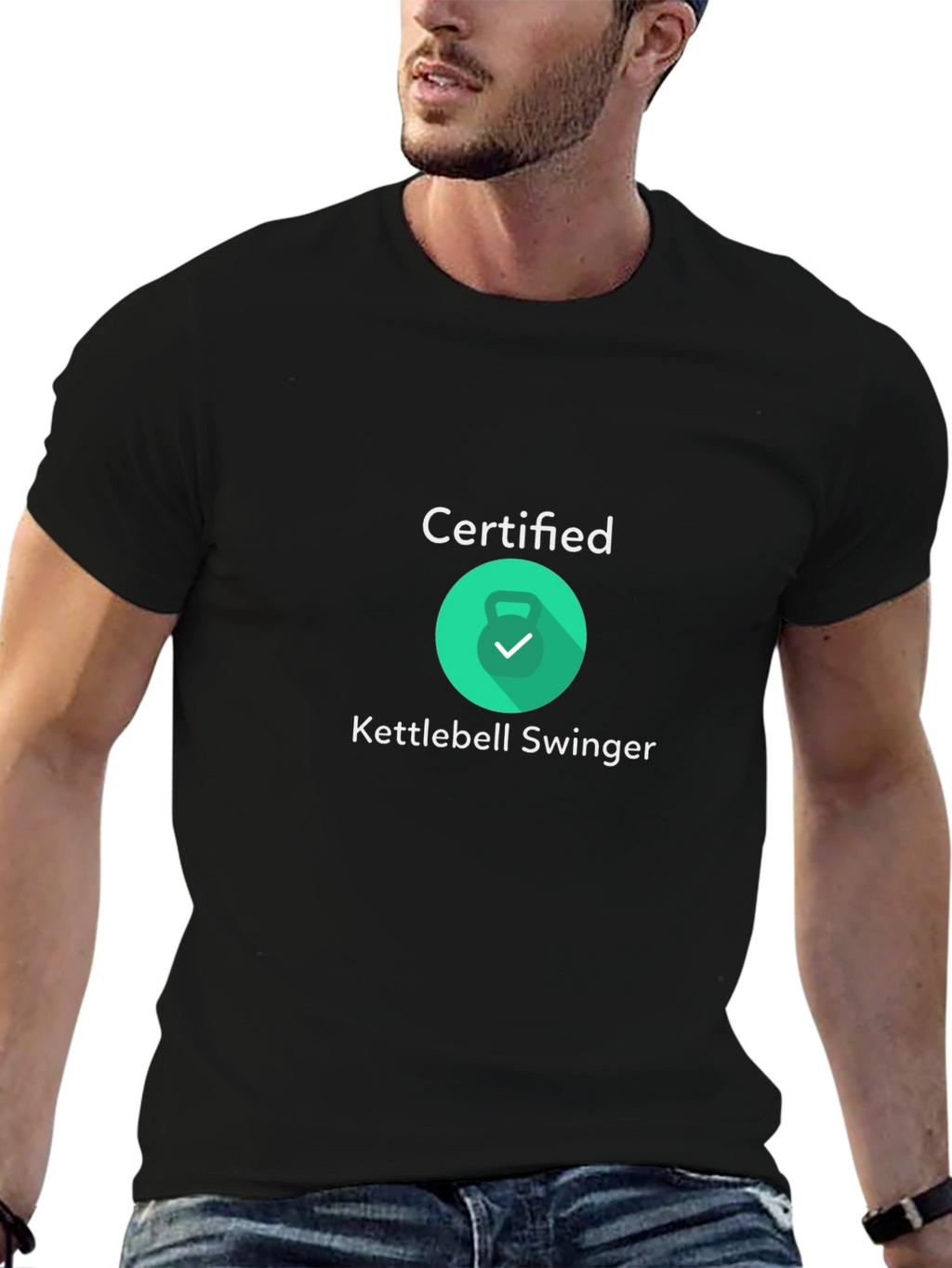 Certified Kettlebell Swinger Black T-Shirt