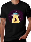 Alien Cat Abduction Graphic Tee