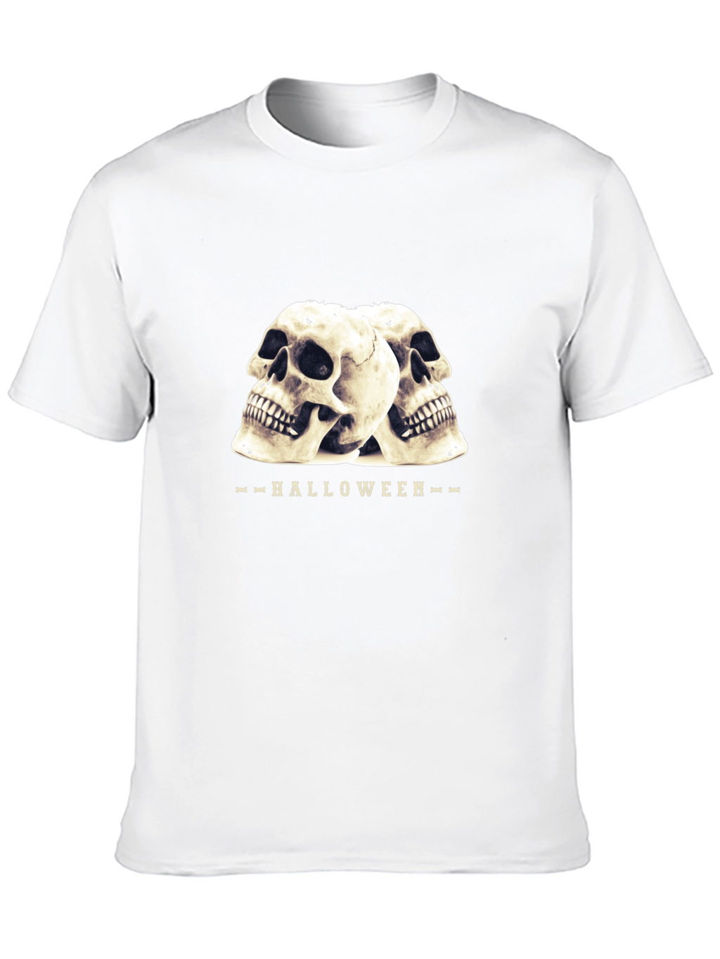 Halloween Skull Graphic T-Shirt - Black