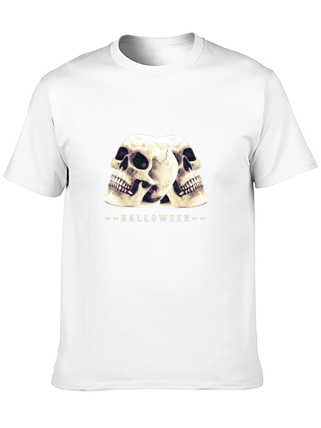 Halloween Skull Graphic T-Shirt - Black