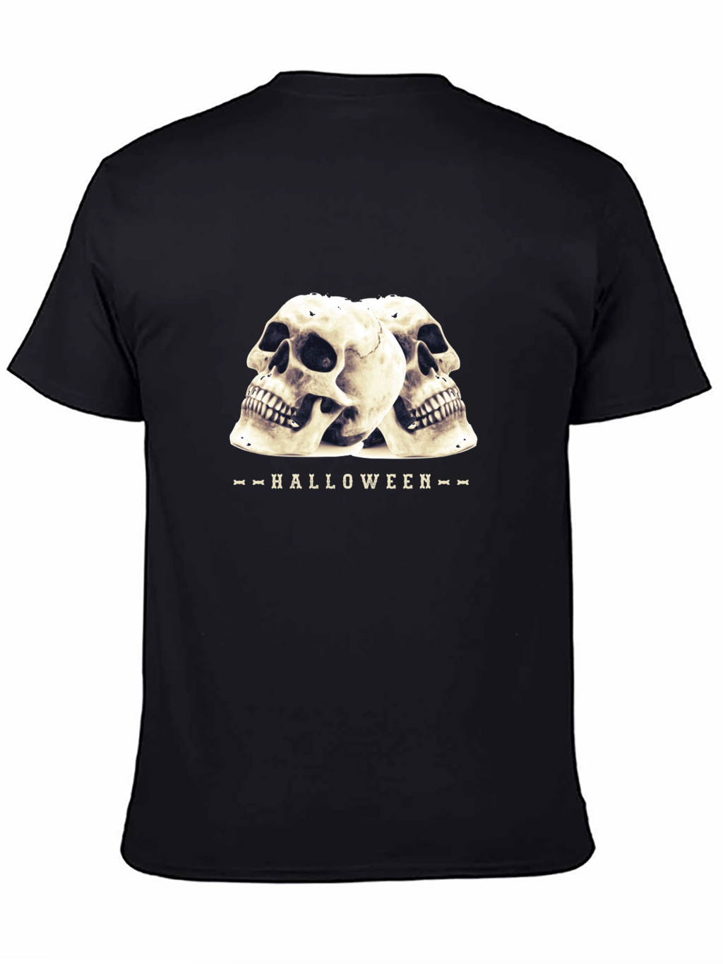 Halloween Skull Graphic T-Shirt - Black
