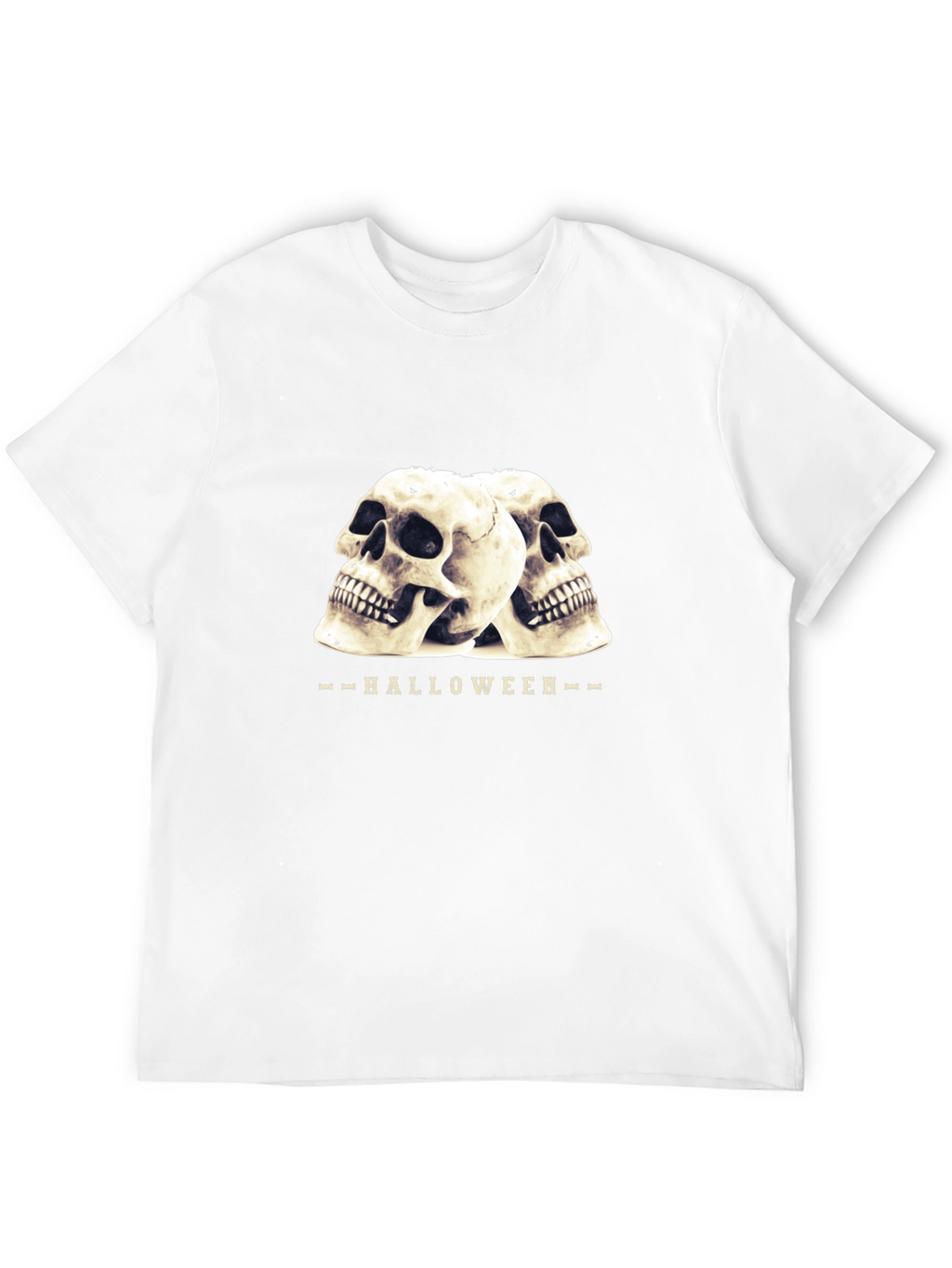 Halloween Skull Graphic T-Shirt - Black