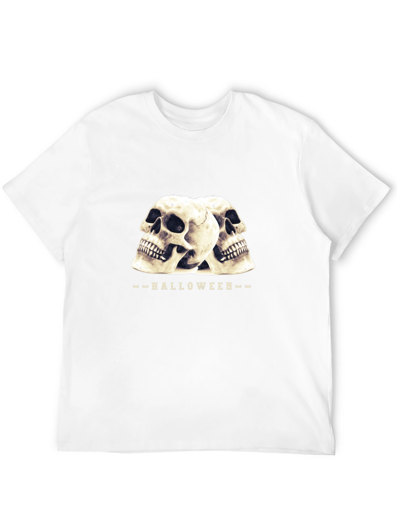 Halloween Skull Graphic T-Shirt - Black