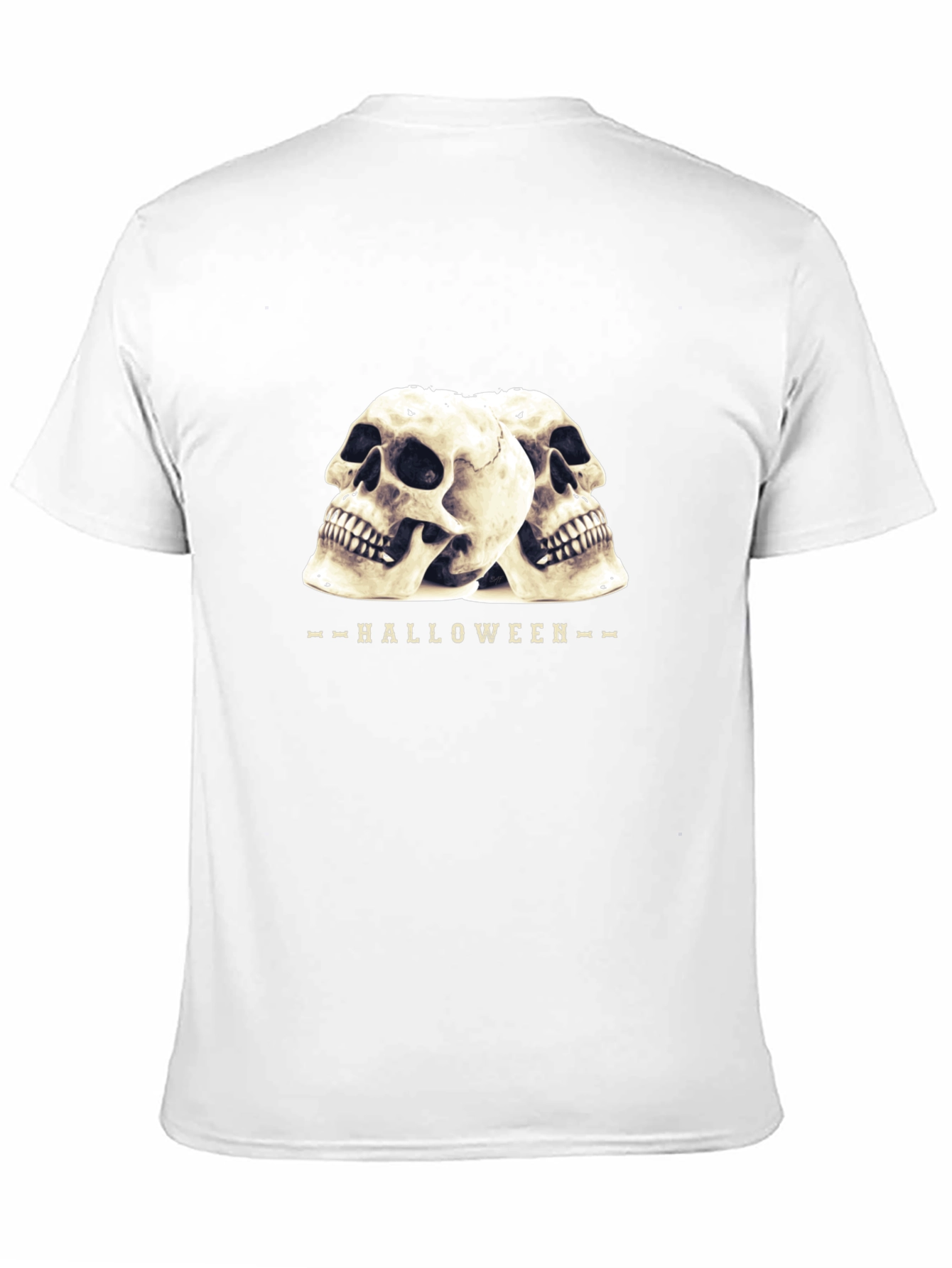 Halloween Skull Graphic T-Shirt - Black