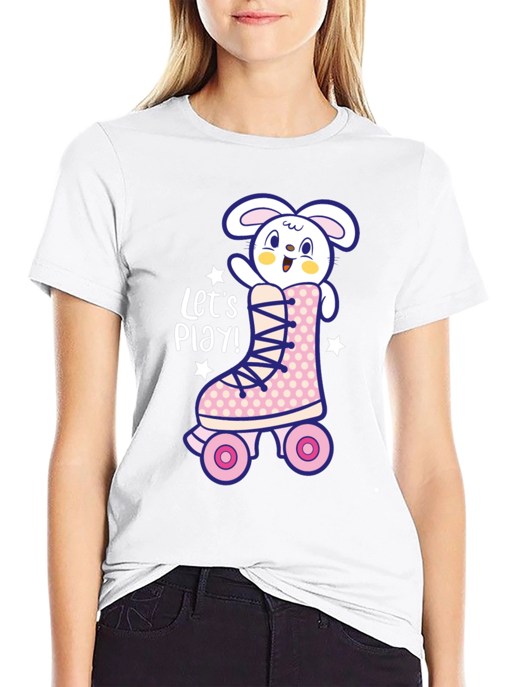Bunny Roller Skate Graphic Tee - Lets Play!