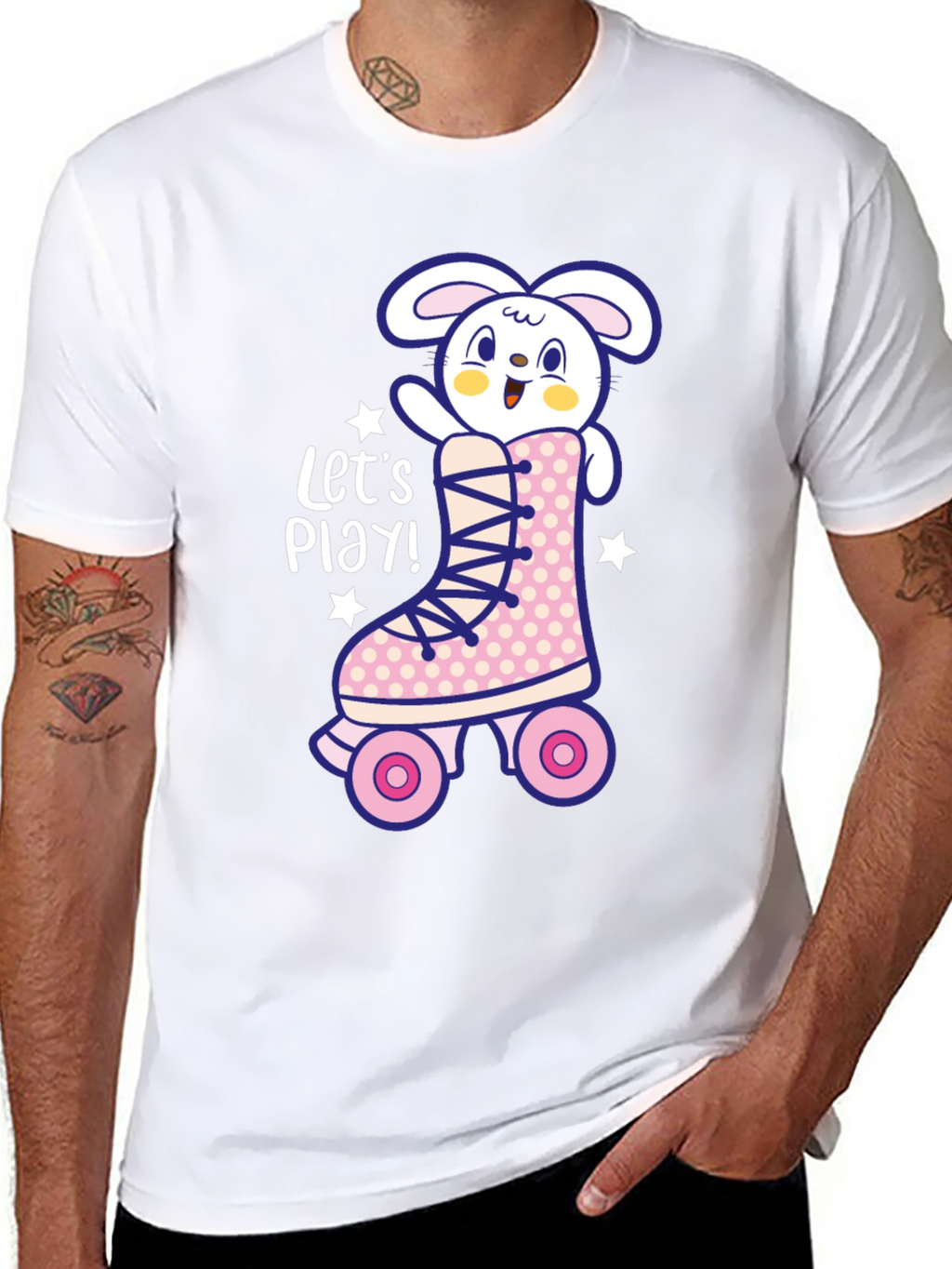 Bunny Roller Skate Graphic Tee - Lets Play!