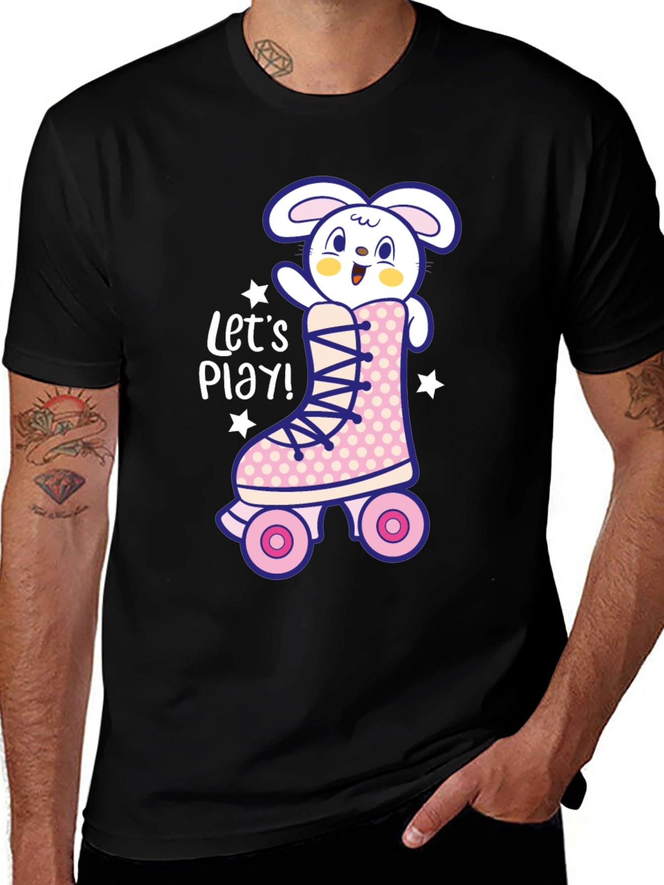 Bunny Roller Skate Graphic Tee - Lets Play!