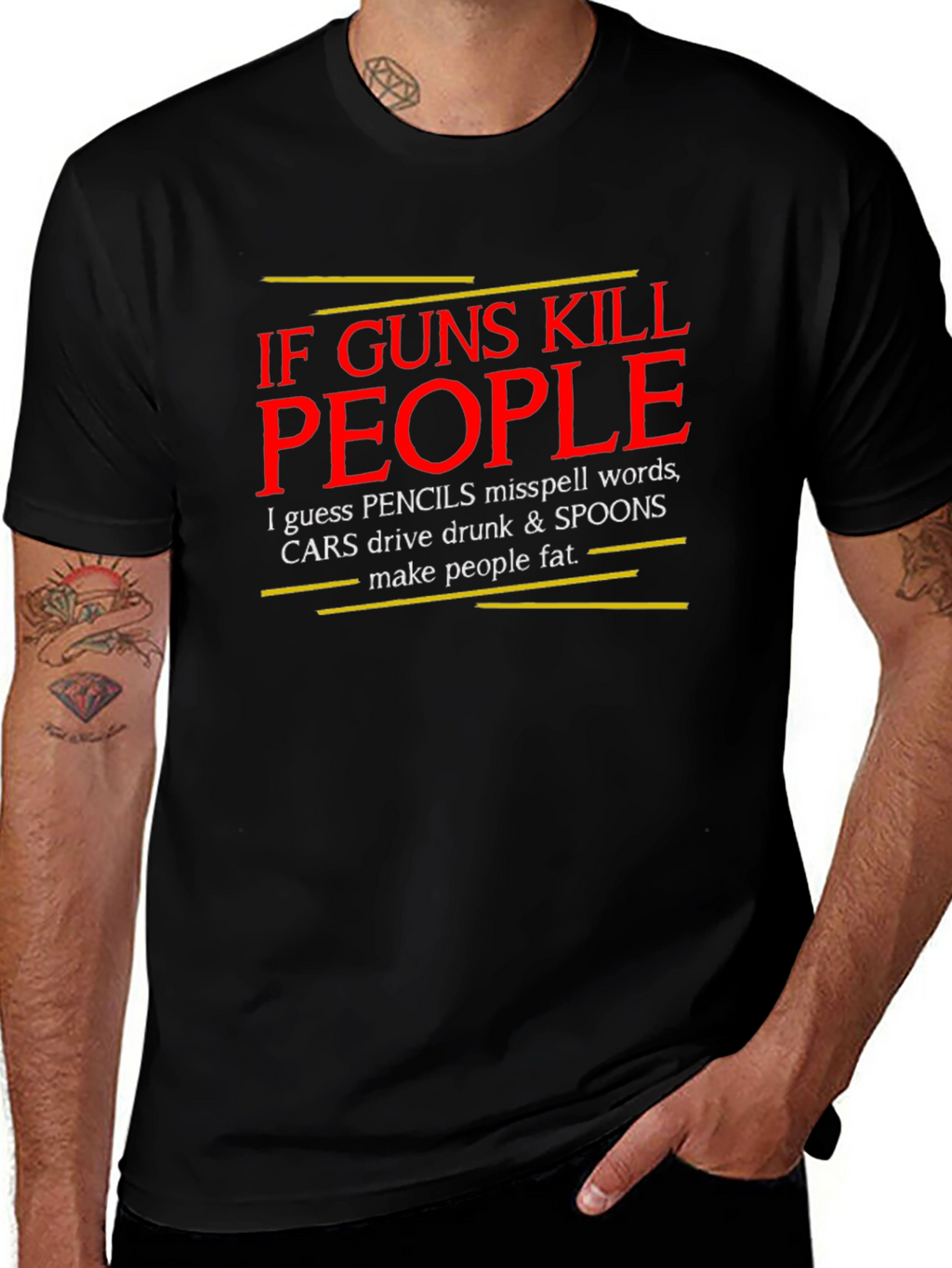 If Guns Kill People T-Shirt - Black