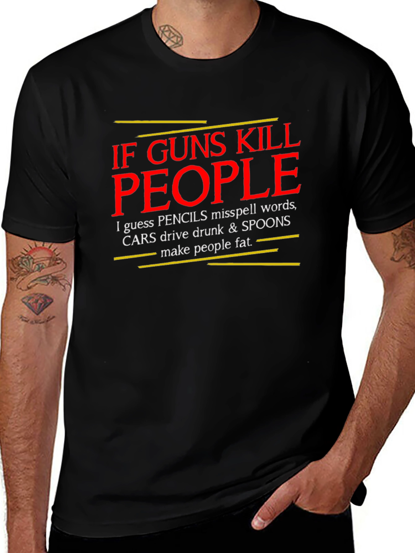 If Guns Kill People T-Shirt - Black