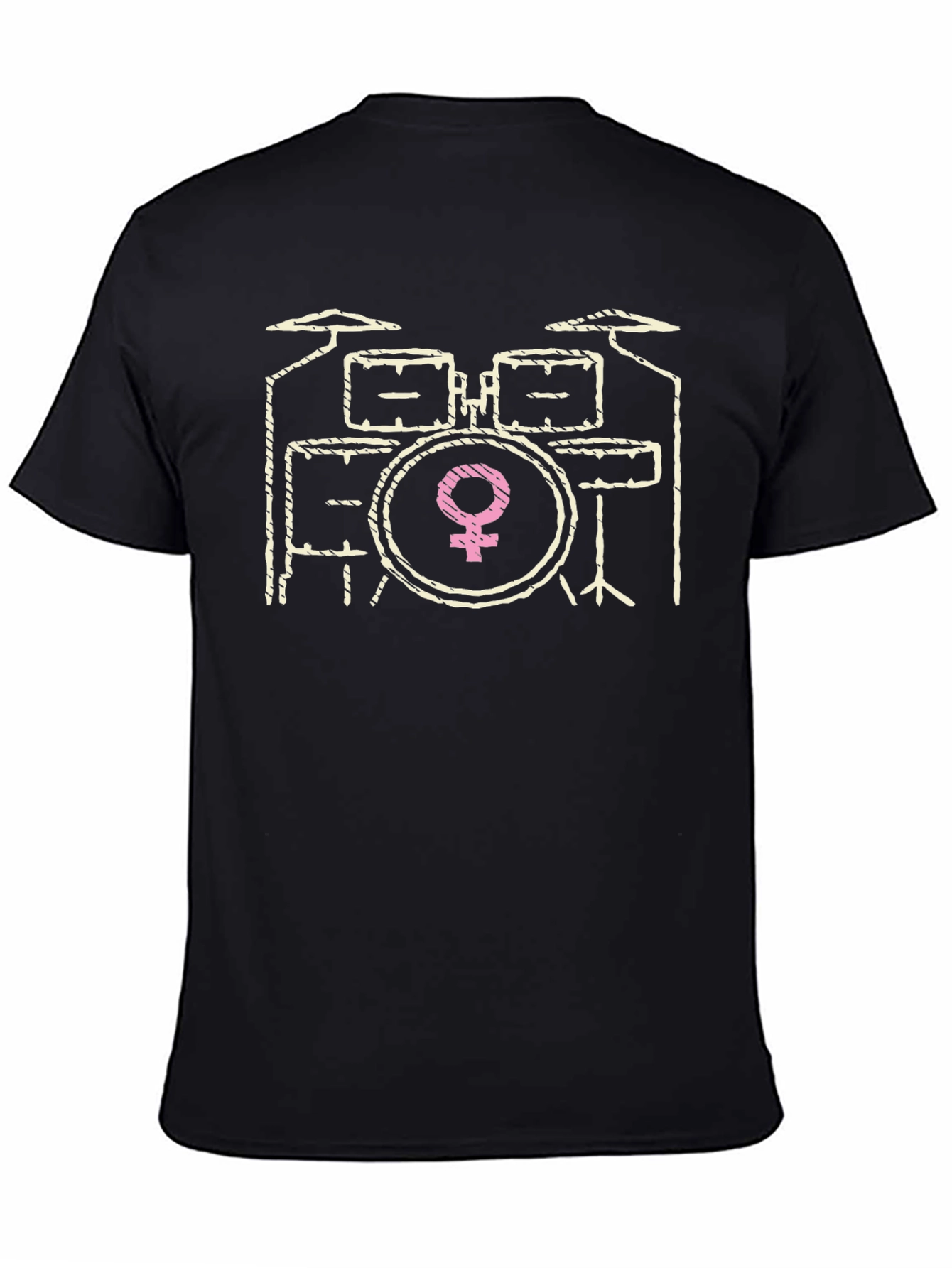 Female Drummer T-Shirt - Black Cotton Tee