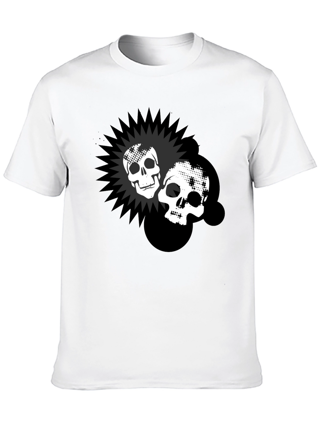 Skull Burst Graphic Print Black T-Shirt