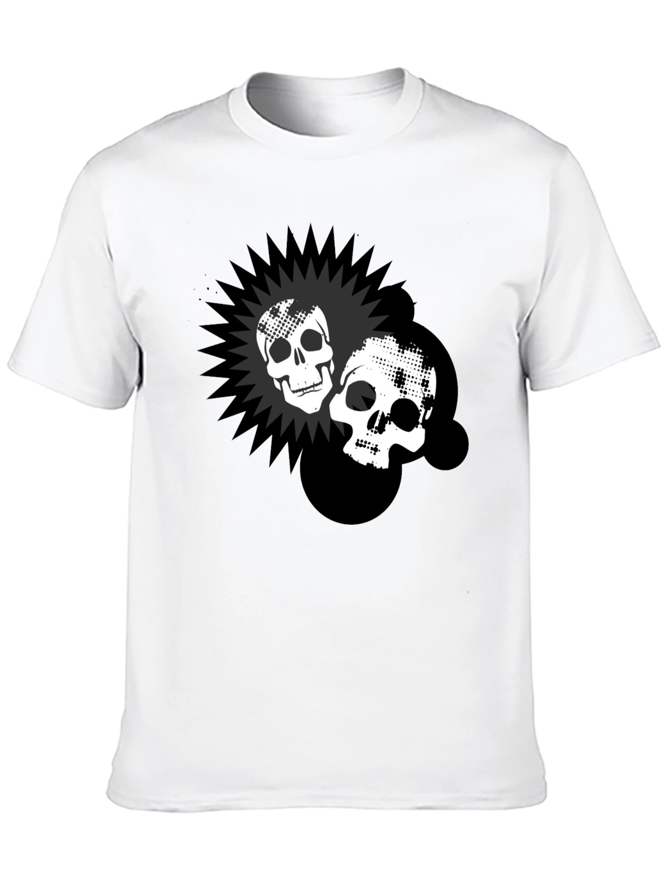 Skull Burst Graphic Print Black T-Shirt