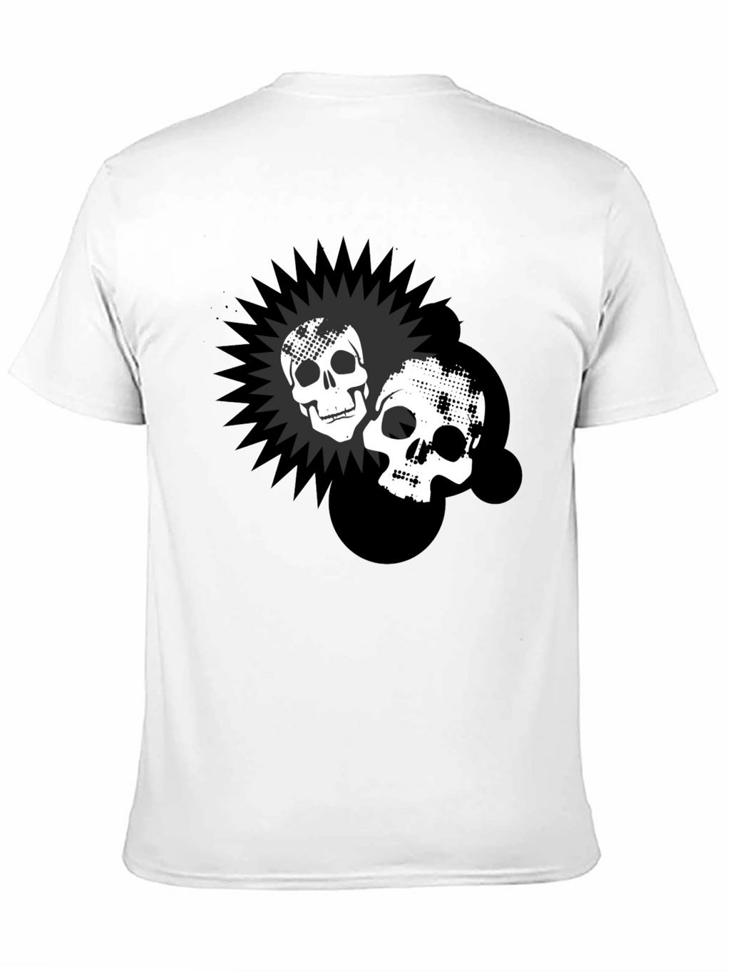 Skull Burst Graphic Print Black T-Shirt