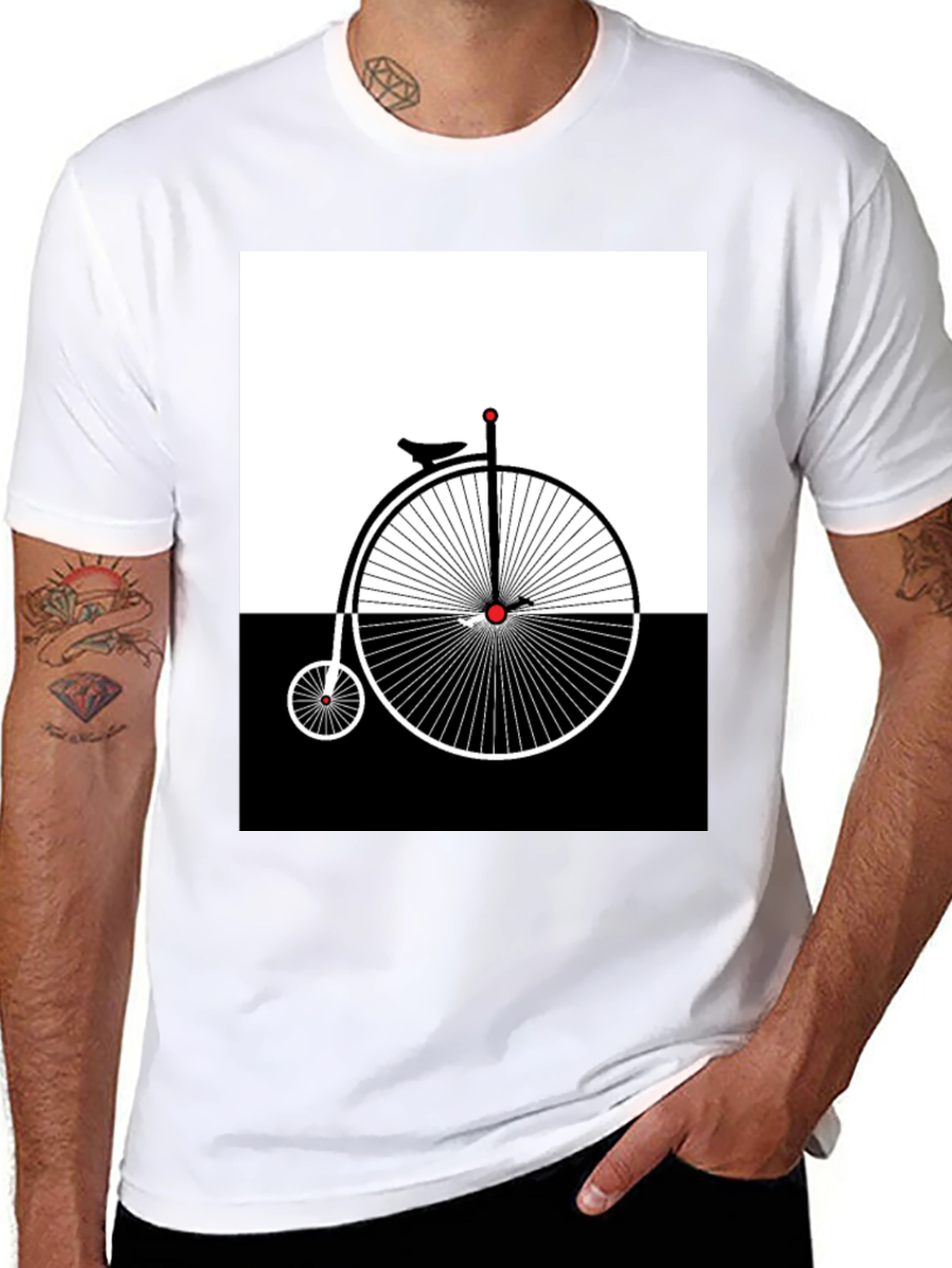 Penny Farthing Graphic Tee - Retro Bicycle Design