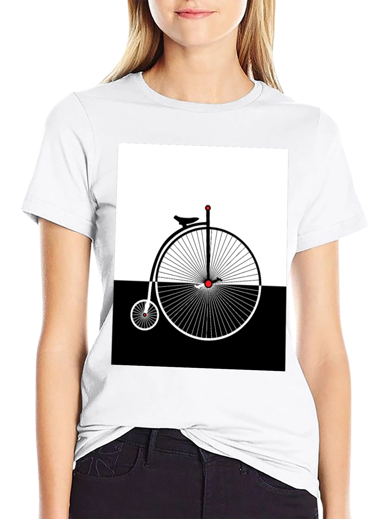 Penny Farthing Graphic Tee - Retro Bicycle Design