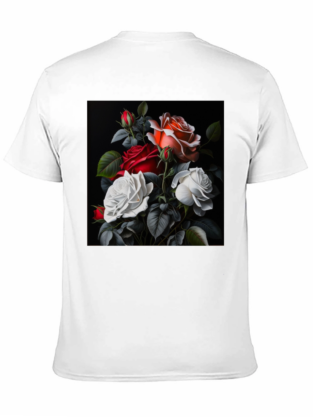 Floral Rose T-Shirt - Elegant Black Tee
