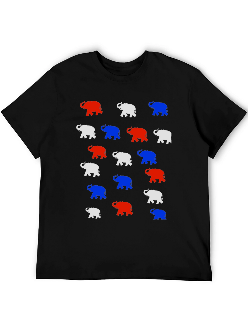 Elephant Print Tee - Red White and Blue