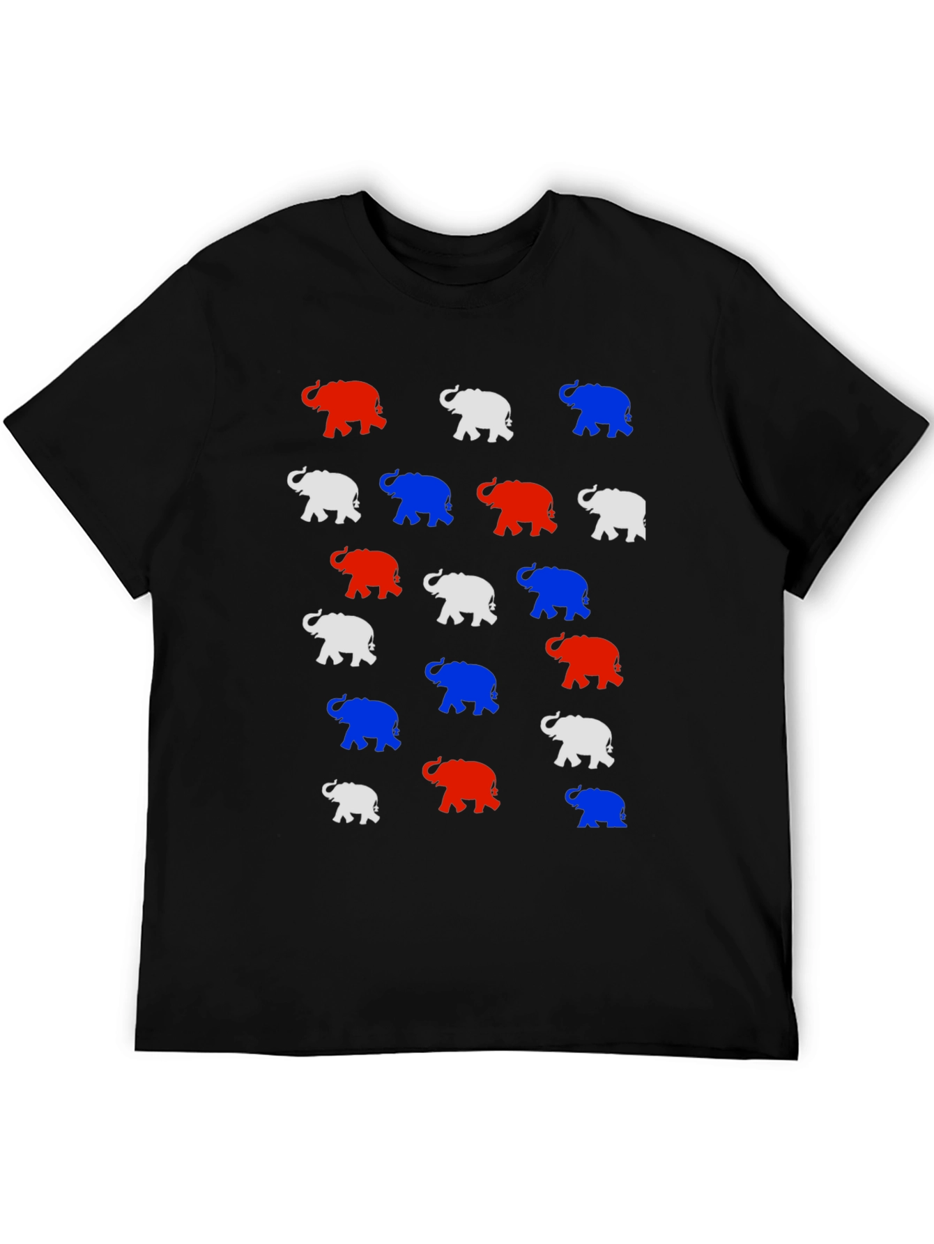 Elephant Print Tee - Red White and Blue
