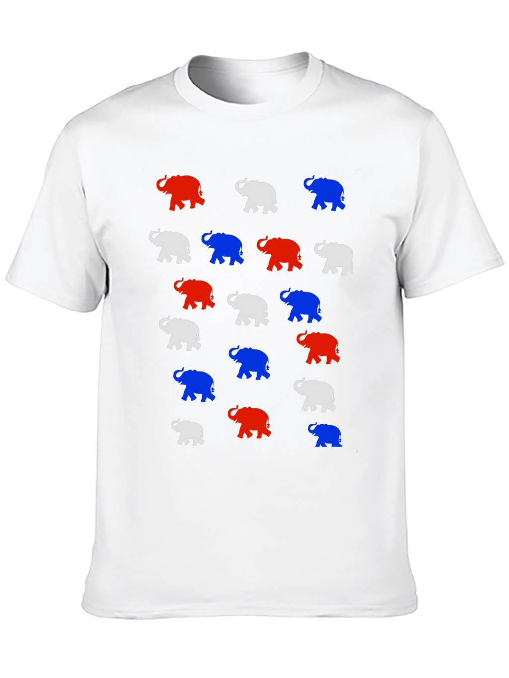 Elephant Print Tee - Red White and Blue
