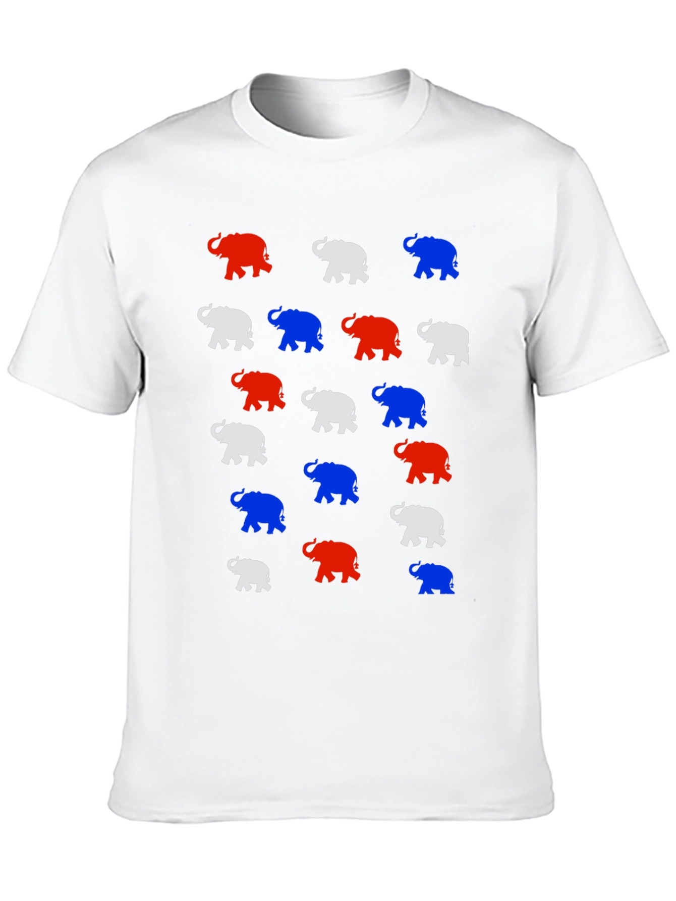 Elephant Print Tee - Red White and Blue