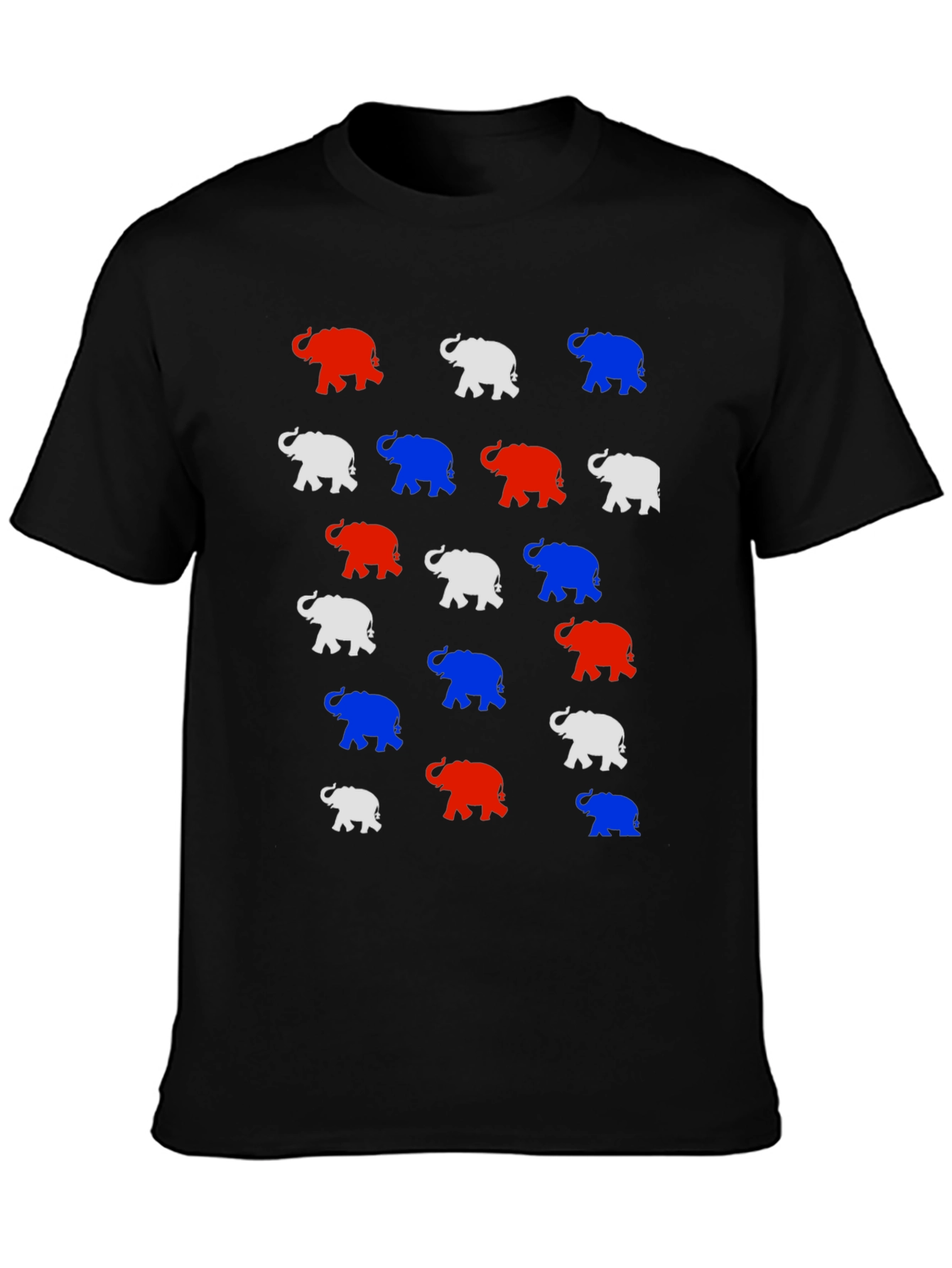 Elephant Print Tee - Red White and Blue