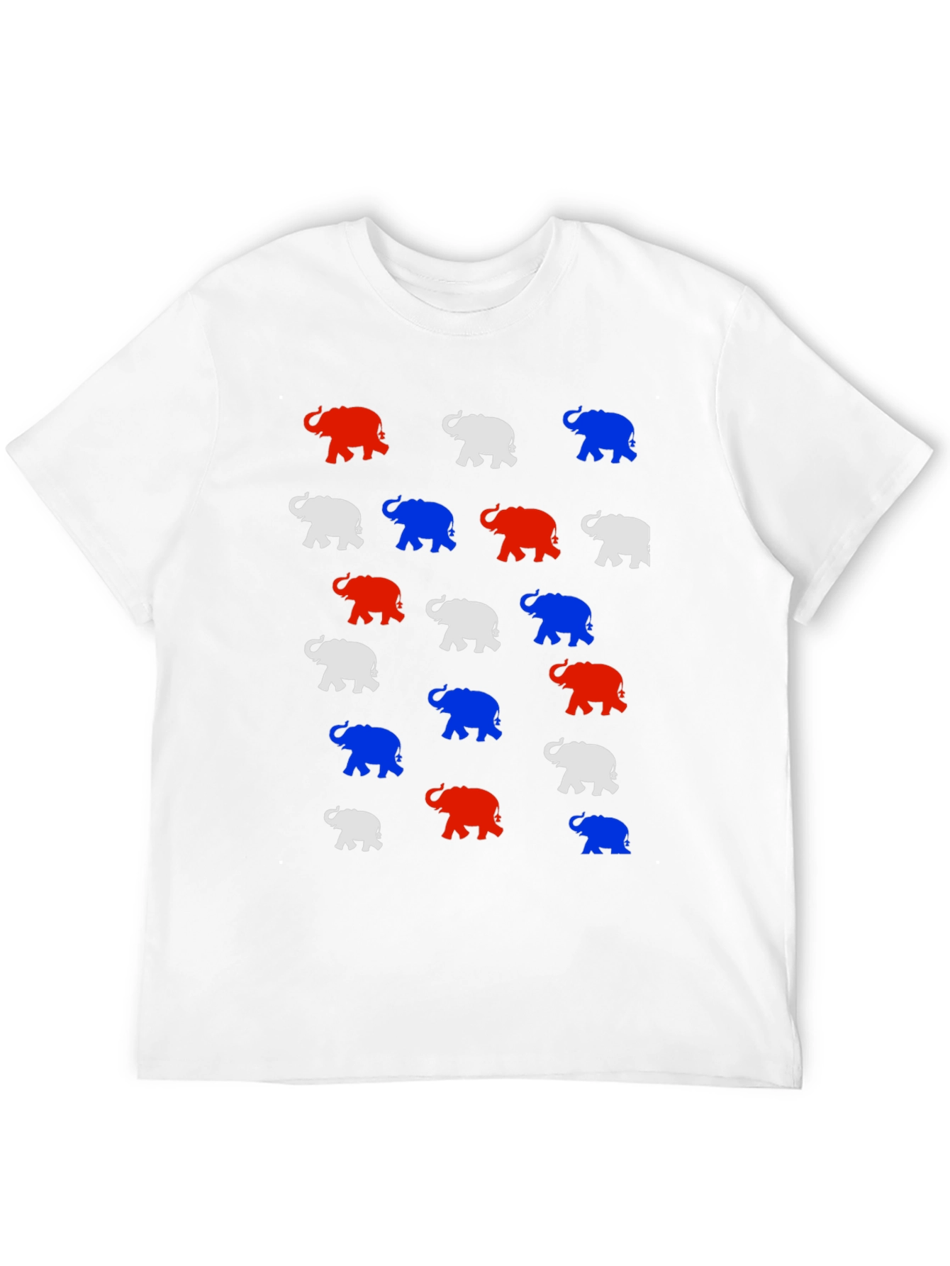 Elephant Print Tee - Red White and Blue