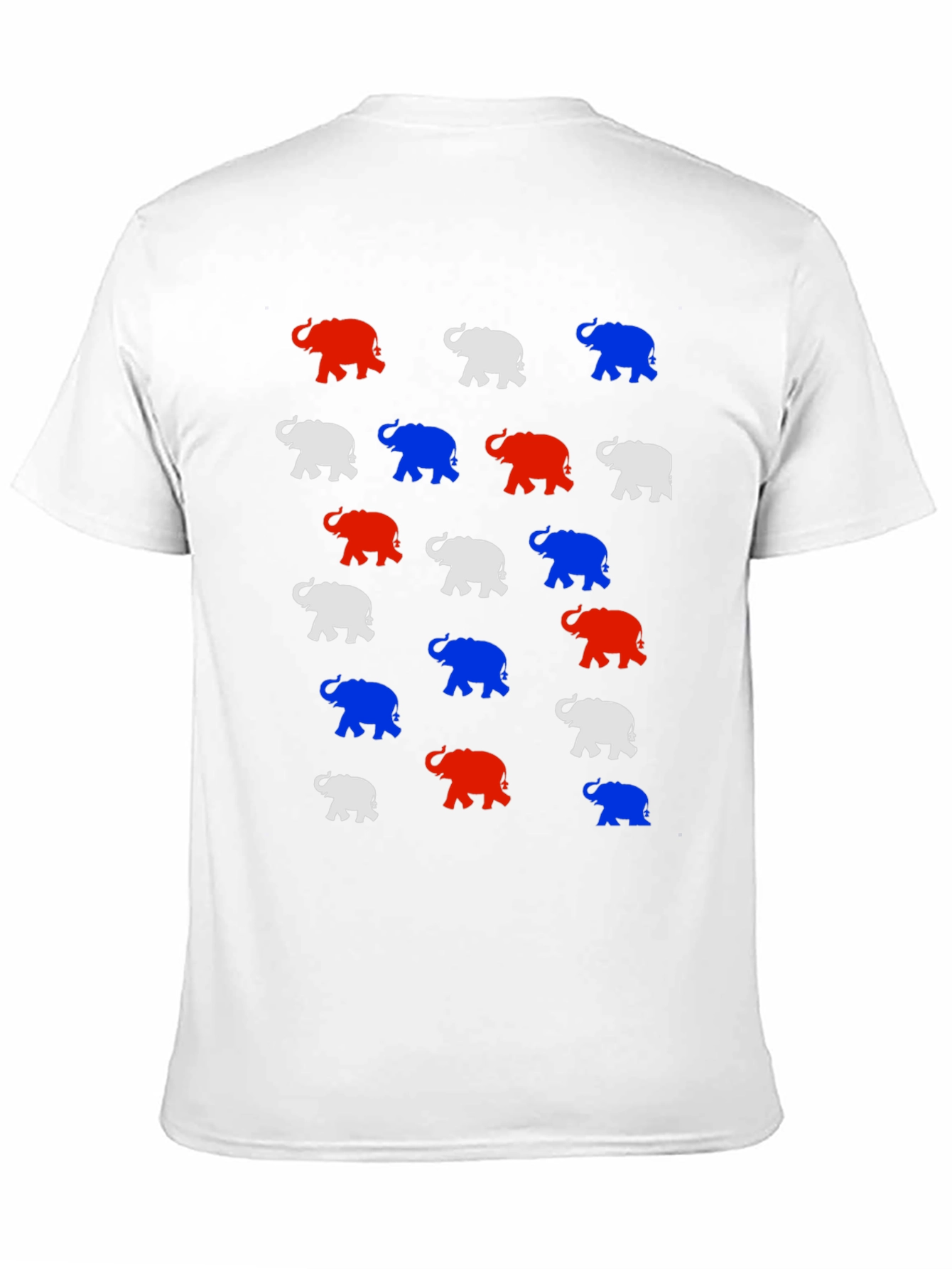 Elephant Print Tee - Red White and Blue